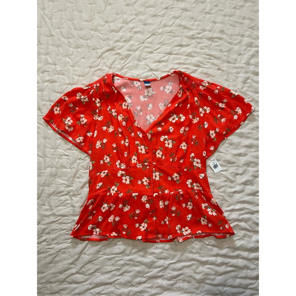 Old Navy V-Neck Button Down Crepe Top - L - NWT!